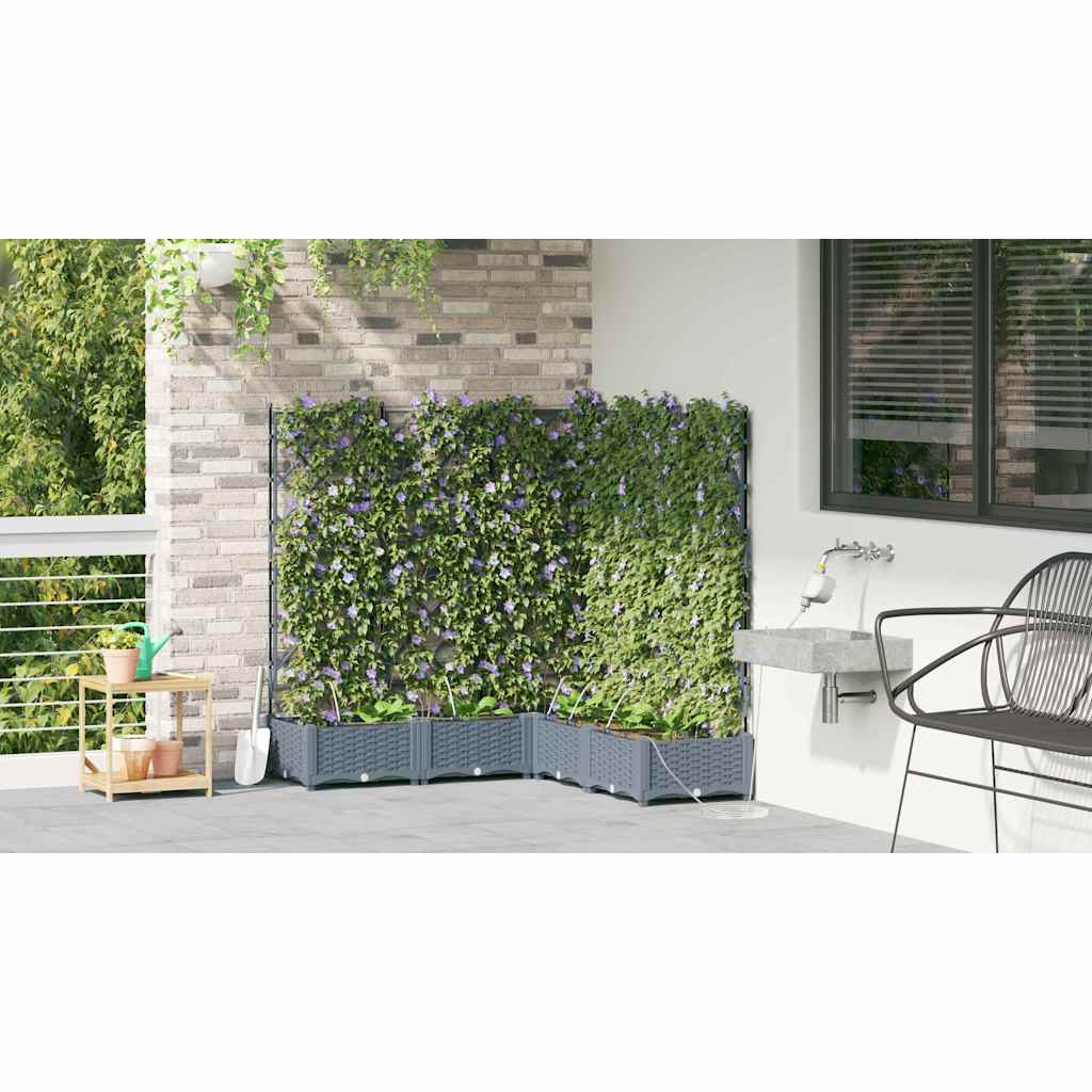 Vrtna saksija 5 pcs Svijetlo siva 120 x 120 x 126 cm Plastika