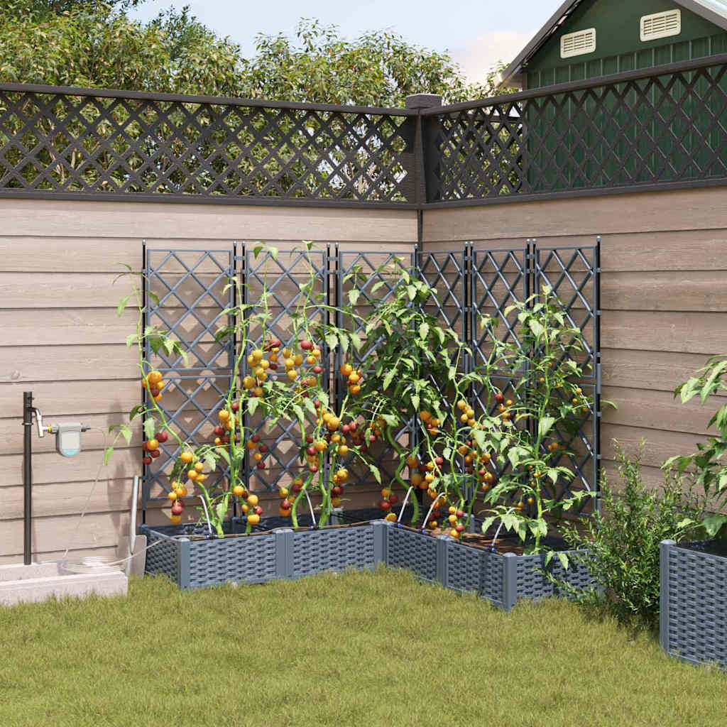 Vrtna saksija 5 pcs Svijetlo siva 120 x 120 x 126 cm Plastika