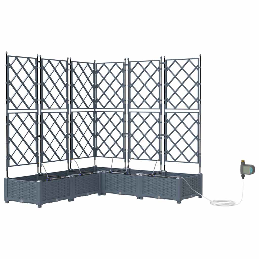 Vrtna saksija 5 pcs Svijetlo siva 120 x 120 x 126 cm Plastika
