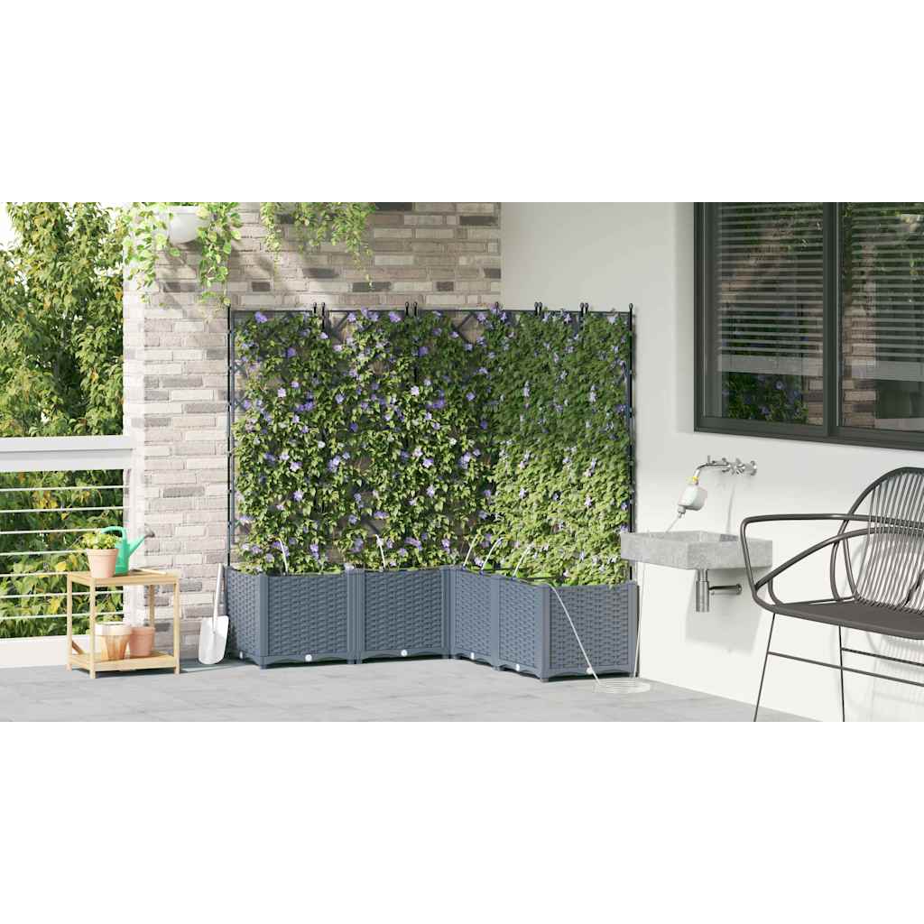 Vrtna saksija 5 pcs Svijetlo siva 120 x 120 x 142 cm Plastika