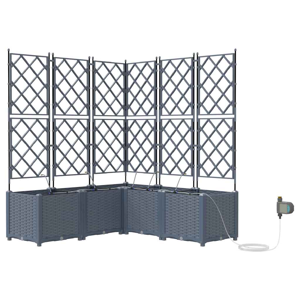 Vrtna saksija 5 pcs Svijetlo siva 120 x 120 x 142 cm Plastika