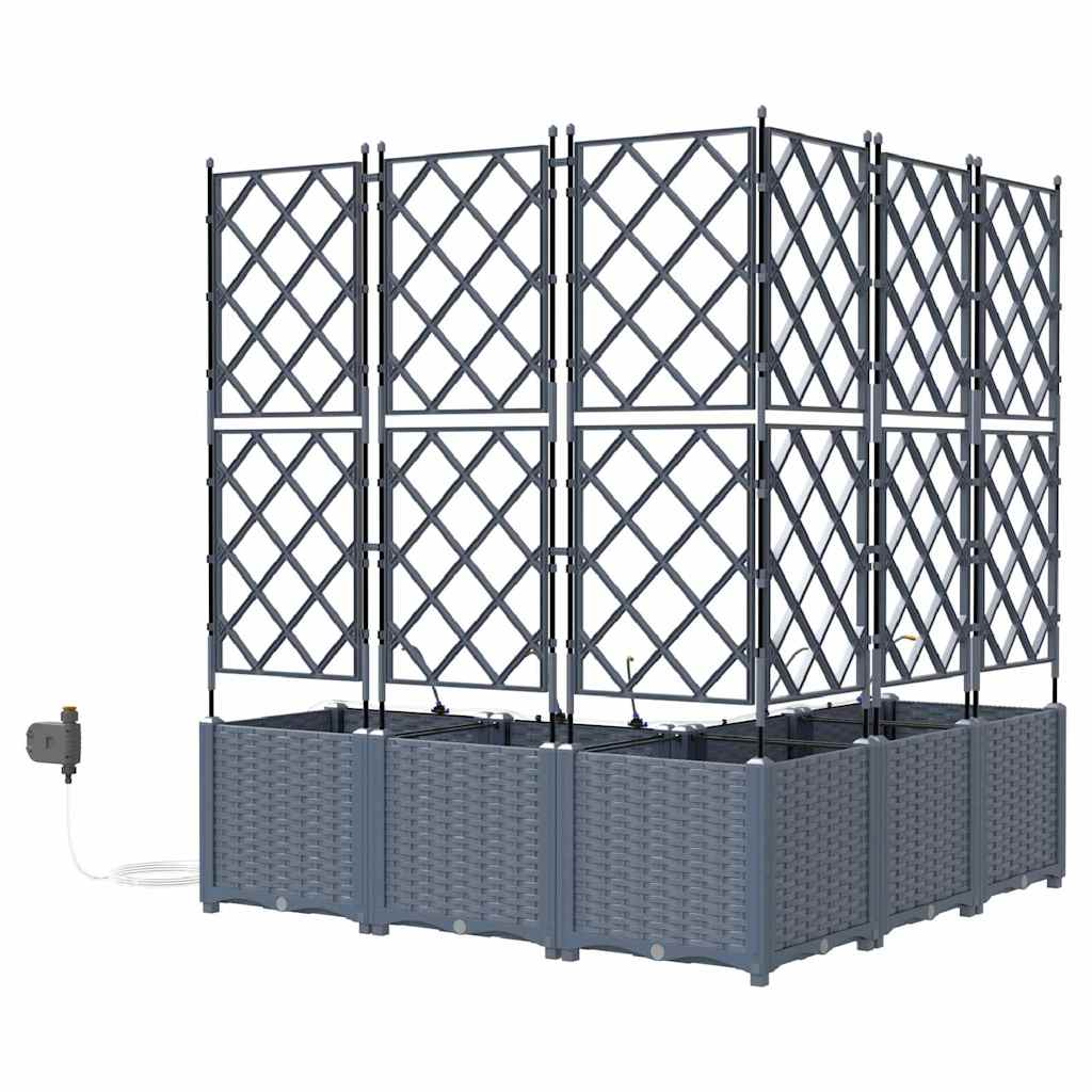 Vrtna saksija 5 pcs Svijetlo siva 120 x 120 x 142 cm Plastika