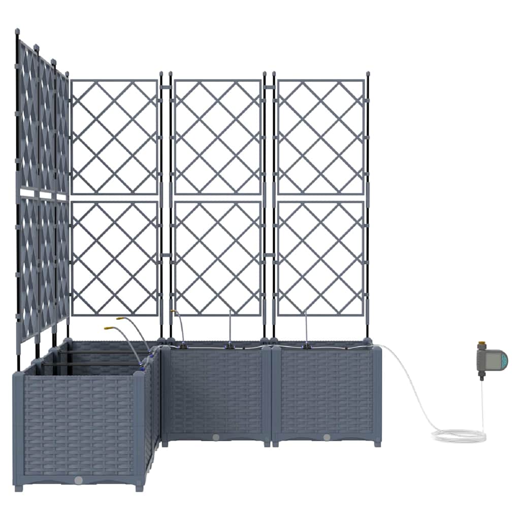 Vrtna saksija 5 pcs Svijetlo siva 120 x 120 x 142 cm Plastika