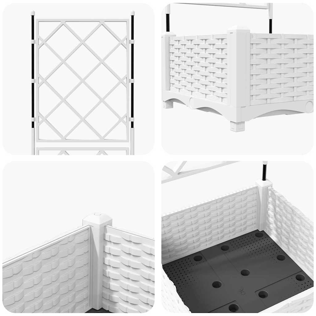 Vrtna saksija Bijeli 40 x 40 x 125,5 cm Plastika
