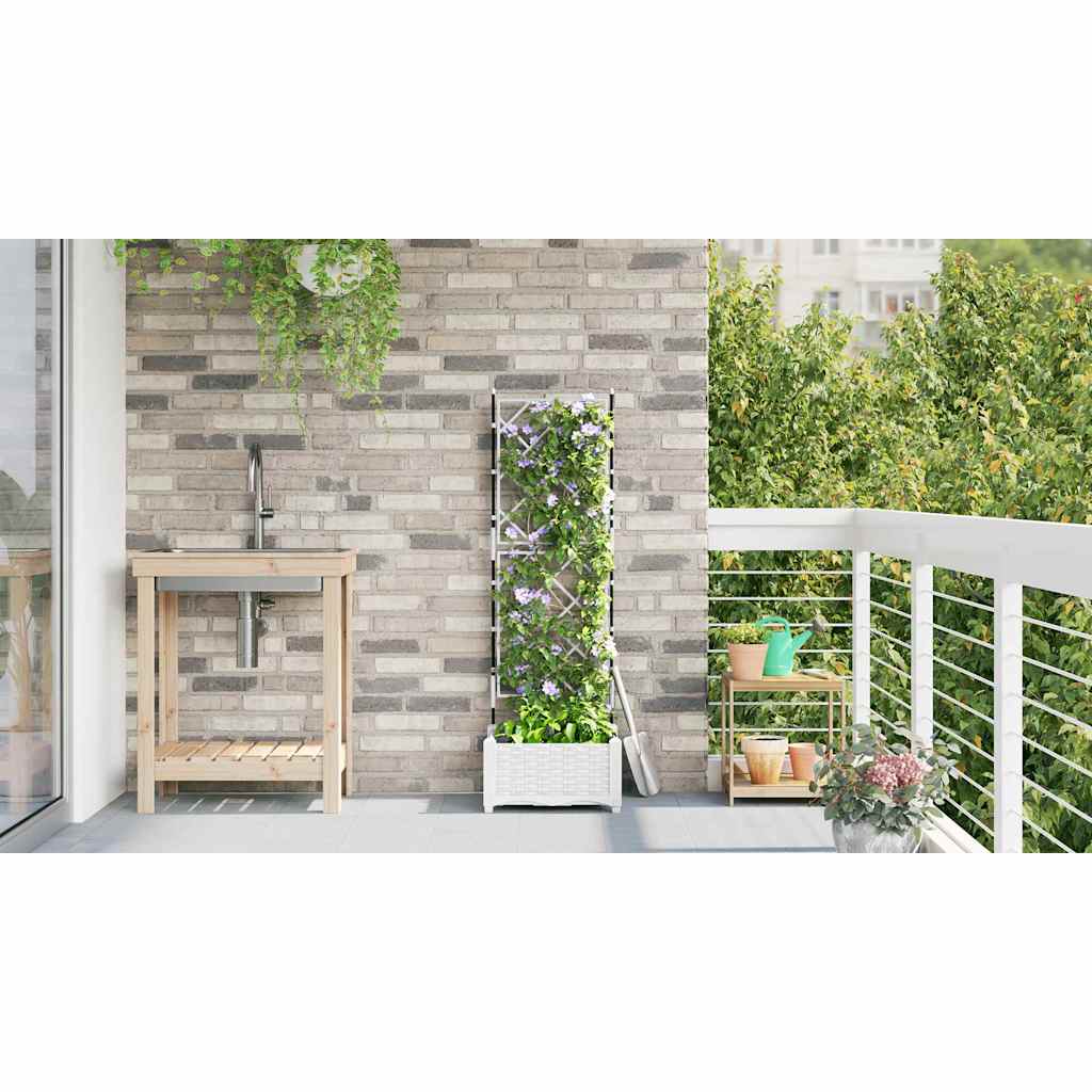Vrtna saksija Bijeli 40 x 40 x 125,5 cm Plastika
