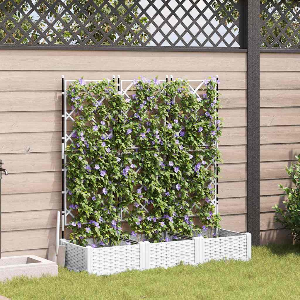 Vrtna saksija 3 pcs Bijeli 120 x 40 x 125,5 cm Plastika