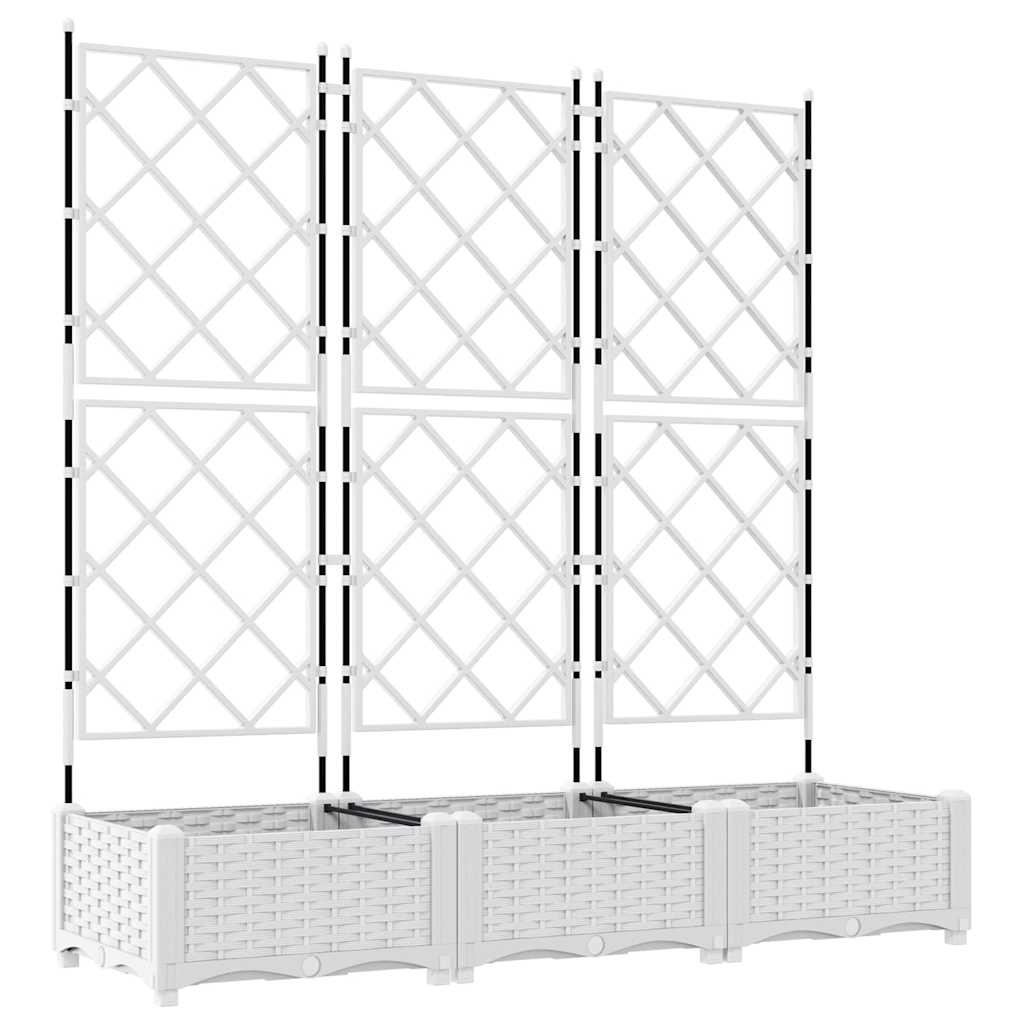 Vrtna saksija 3 pcs Bijeli 120 x 40 x 125,5 cm Plastika