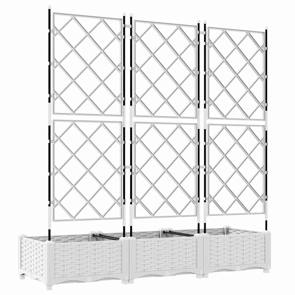 Vrtna saksija 3 pcs Bijeli 120 x 40 x 125,5 cm Plastika
