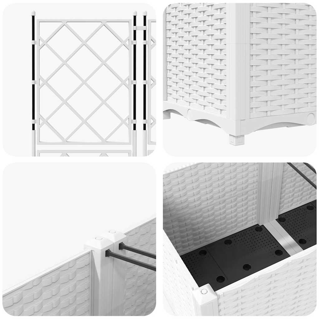 Vrtna saksija 3 pcs Bijeli 120 x 40 x 143 cm Plastika