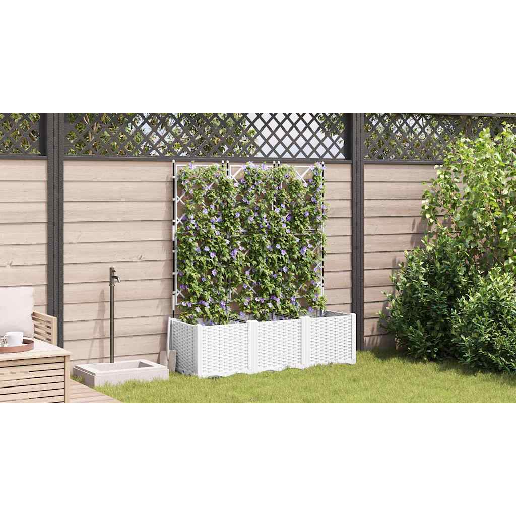Vrtna saksija 3 pcs Bijeli 120 x 40 x 143 cm Plastika