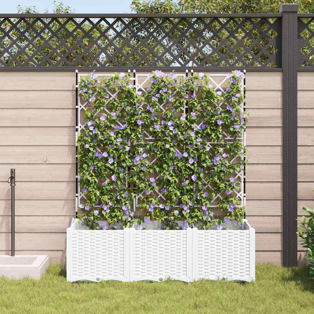 Vrtna saksija 3 pcs Bijeli 120 x 40 x 143 cm Plastika