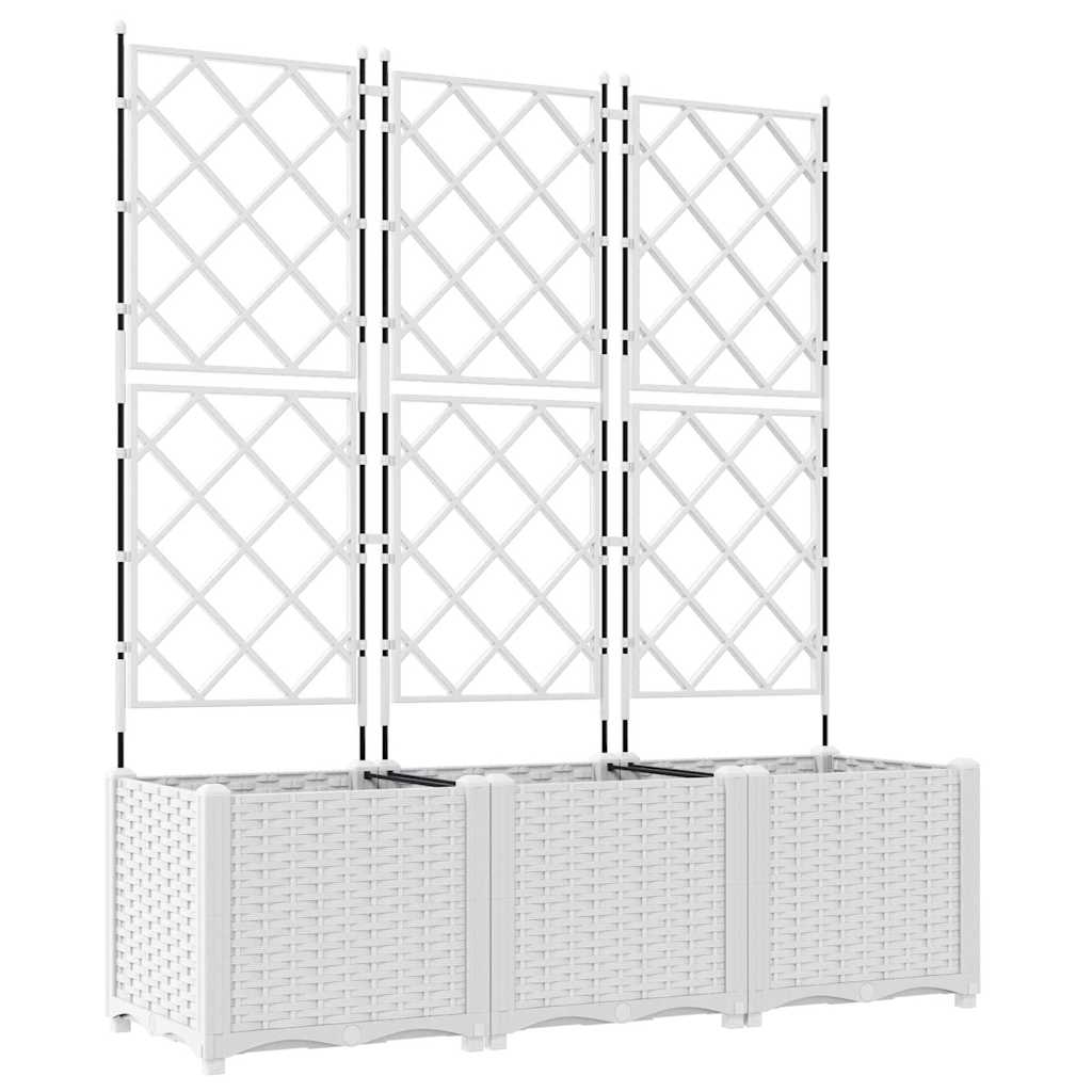 Vrtna saksija 3 pcs Bijeli 120 x 40 x 143 cm Plastika