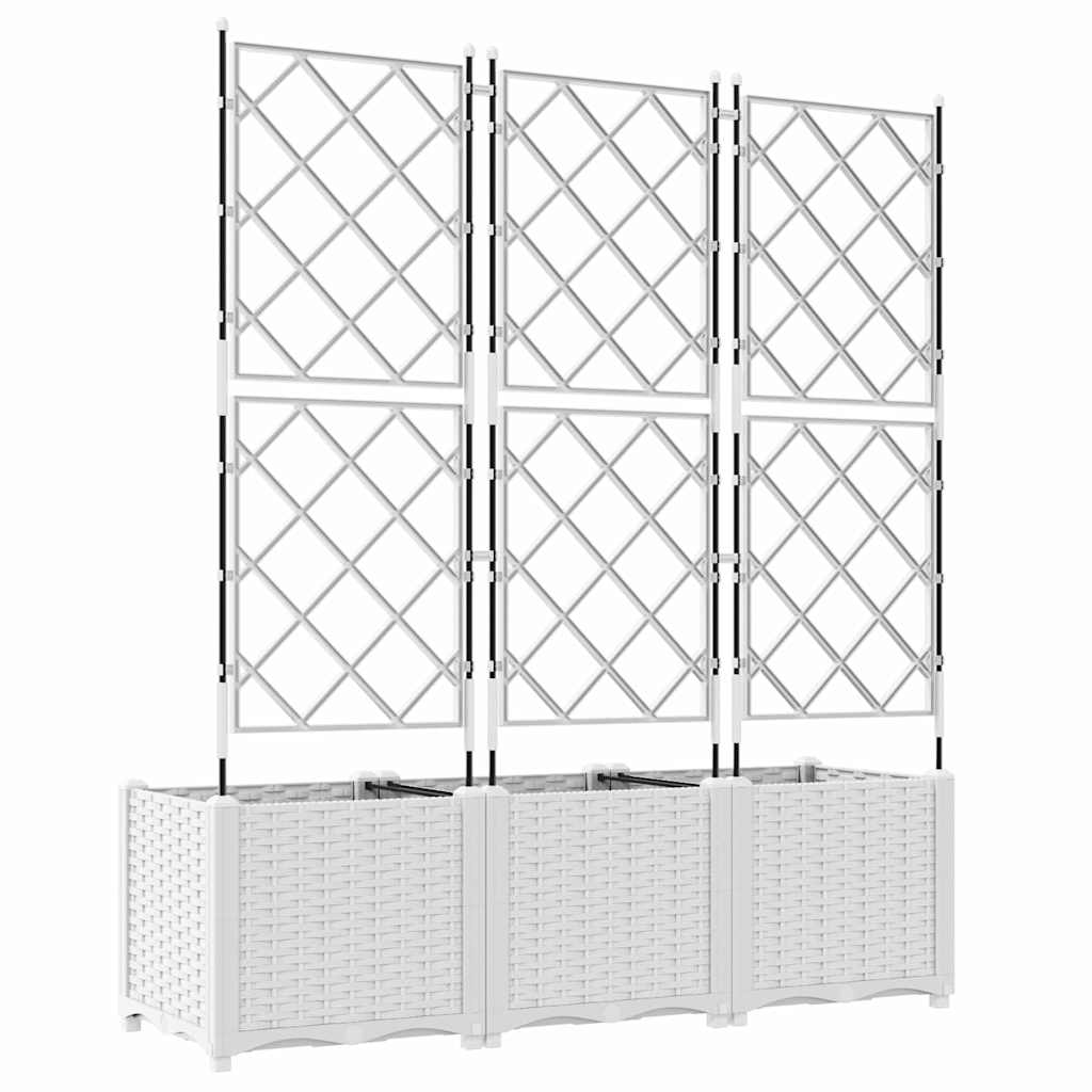 Vrtna saksija 3 pcs Bijeli 120 x 40 x 143 cm Plastika