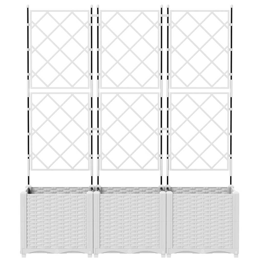 Vrtna saksija 3 pcs Bijeli 120 x 40 x 143 cm Plastika