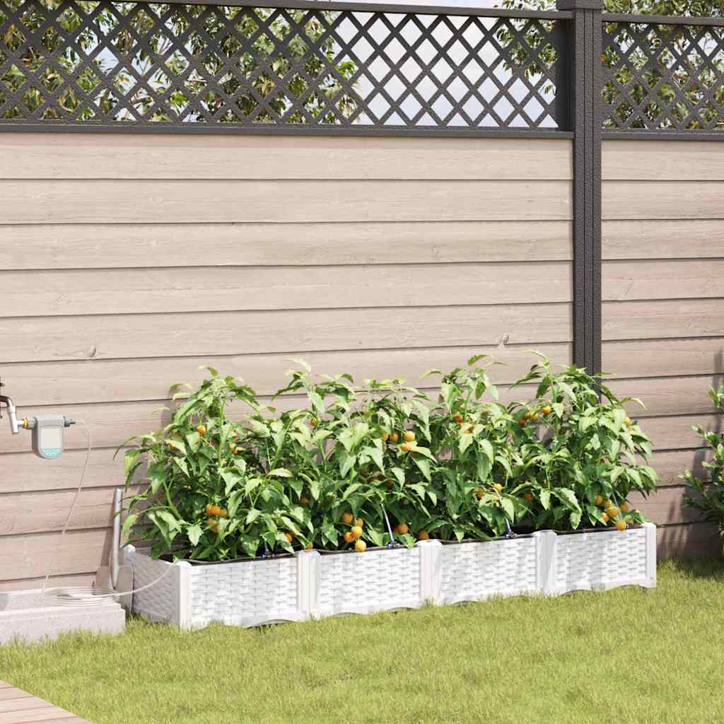 Vrtna saksija 4 pcs Bijeli 160 x 40 x 22 cm Plastika