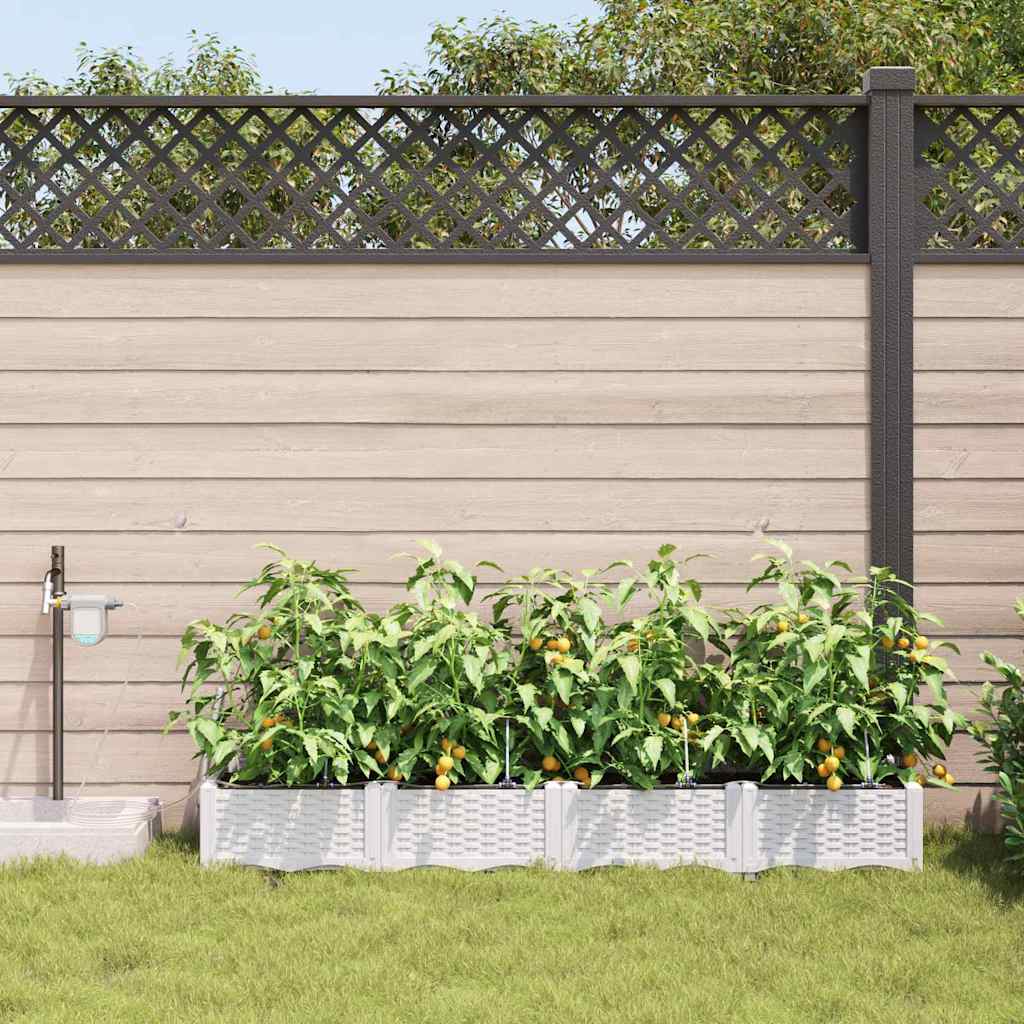 Vrtna saksija 4 pcs Bijeli 160 x 40 x 22 cm Plastika