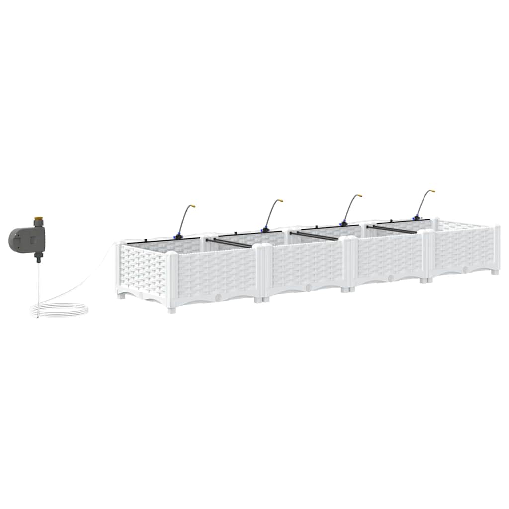 Vrtna saksija 4 pcs Bijeli 160 x 40 x 22 cm Plastika