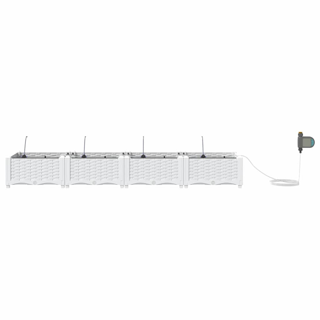 Vrtna saksija 4 pcs Bijeli 160 x 40 x 22 cm Plastika