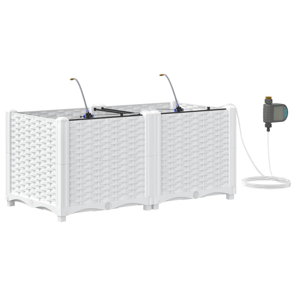 Vrtna saksija 2 pcs Bijeli 80 x 40 x 37,5 cm Plastika