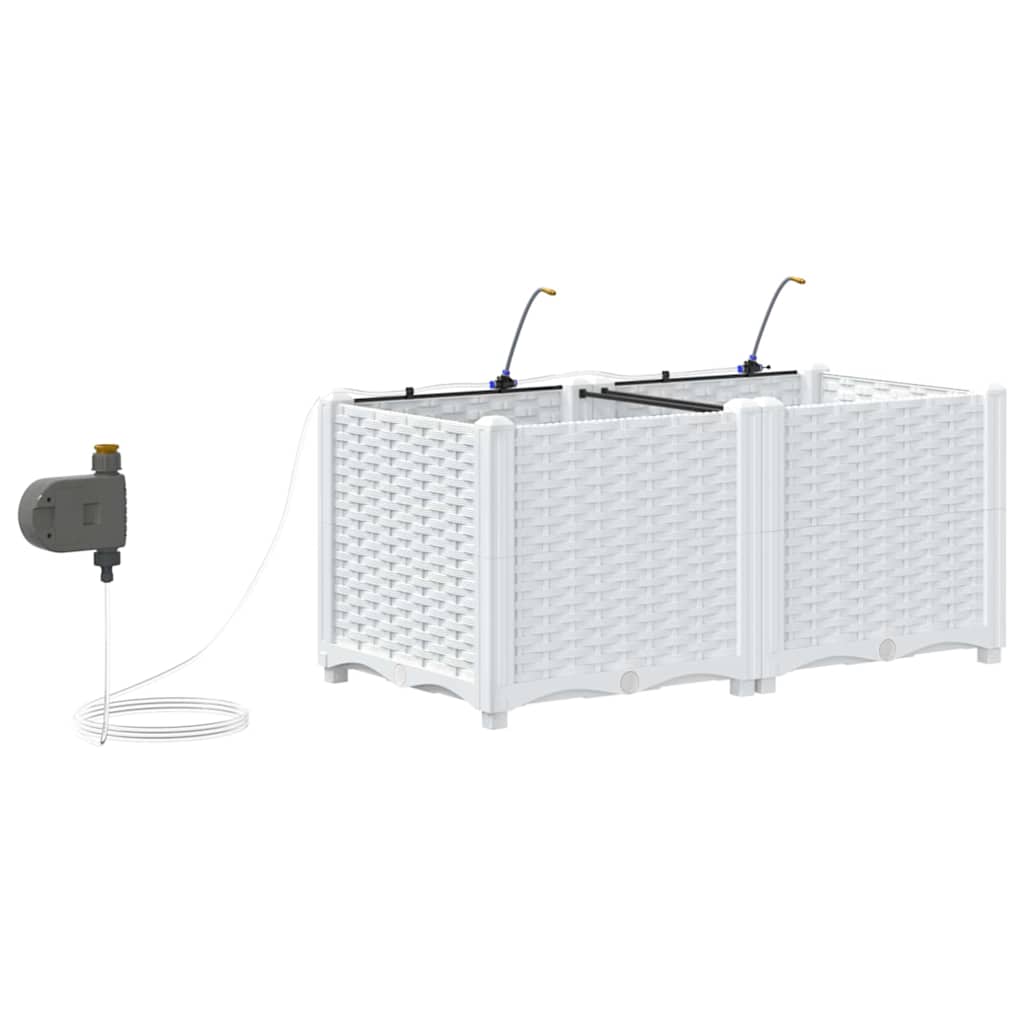 Vrtna saksija 2 pcs Bijeli 80 x 40 x 37,5 cm Plastika