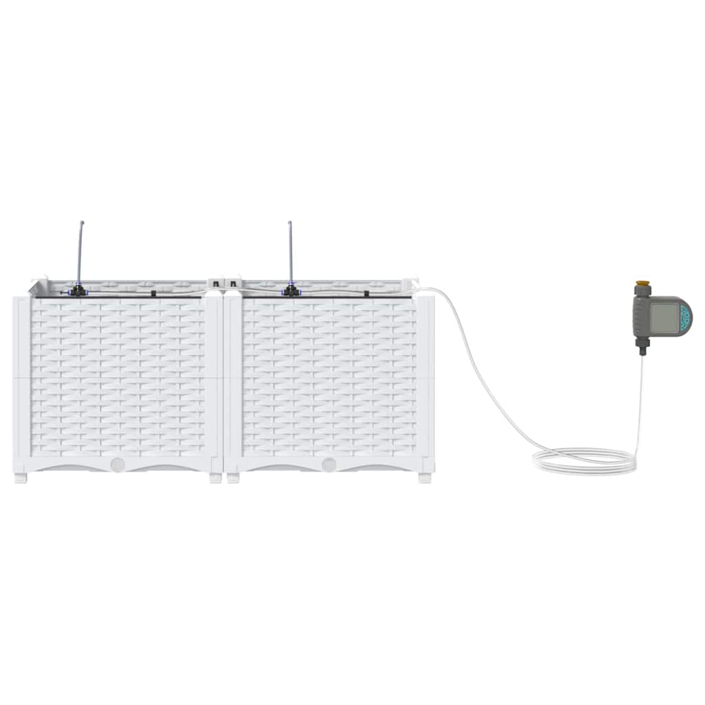 Vrtna saksija 2 pcs Bijeli 80 x 40 x 37,5 cm Plastika