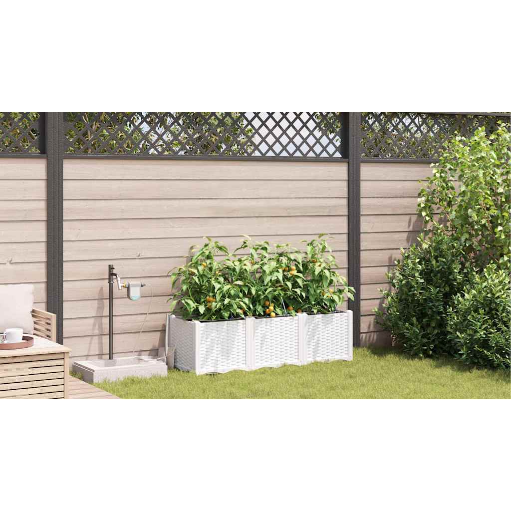 Vrtna saksija 3 pcs Bijeli 120 x 40 x 37,5 cm Plastika