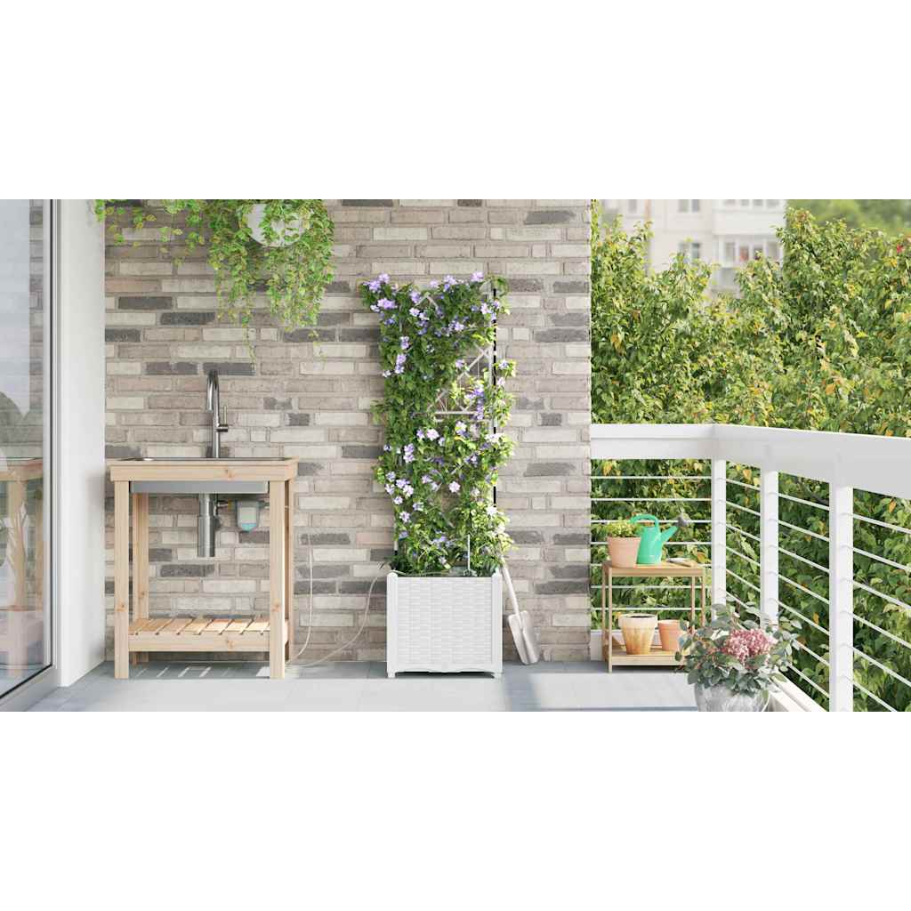Vrtna saksija Bijeli 40 x 40 x 142 cm Plastika