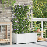 Vrtna saksija 2 pcs Bijeli 80 x 40 x 142 cm Plastika