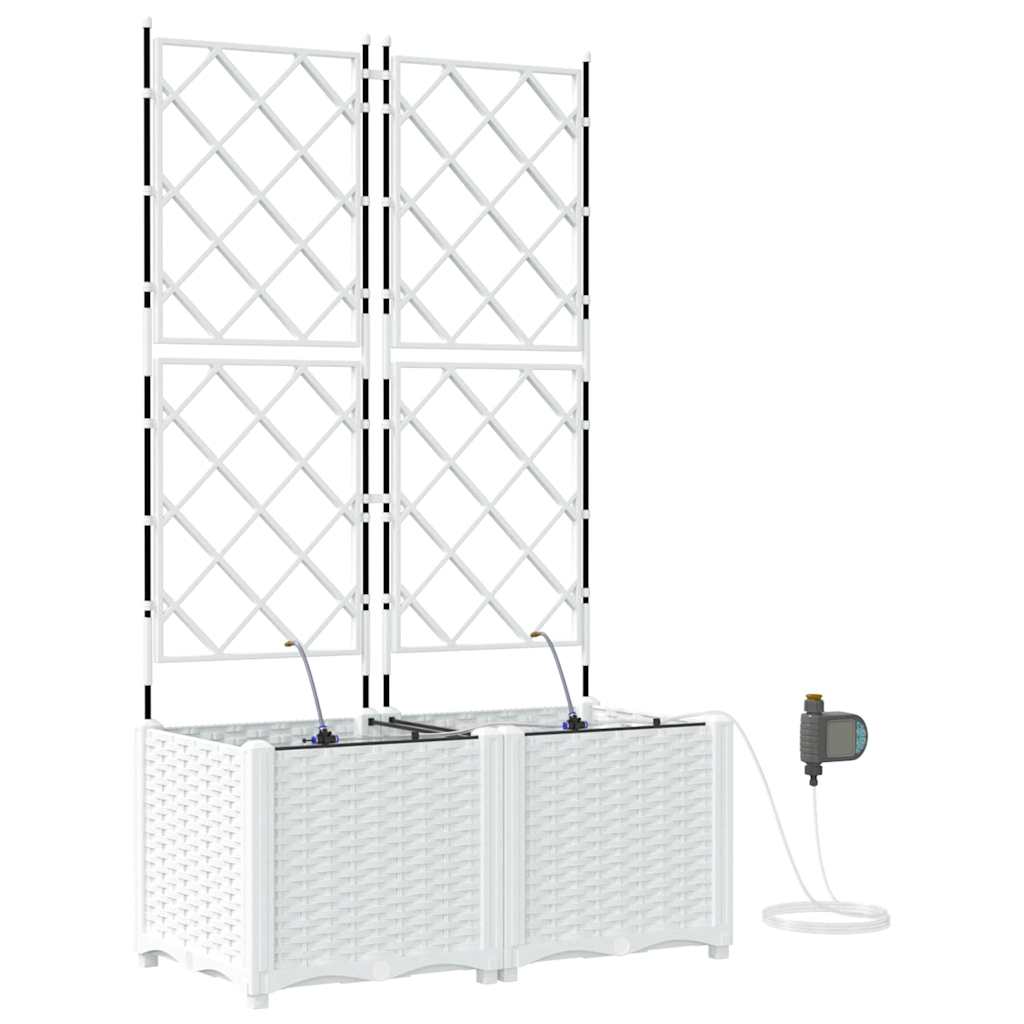 Vrtna saksija 2 pcs Bijeli 80 x 40 x 142 cm Plastika