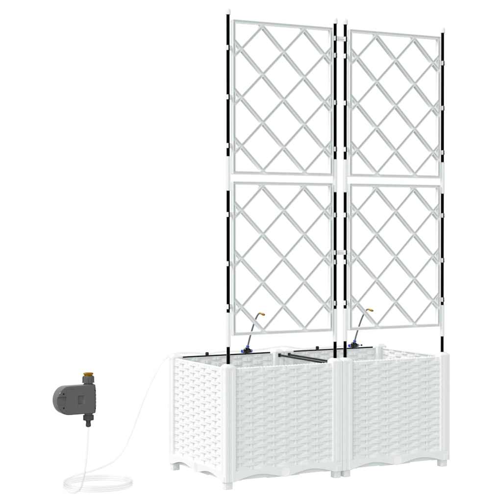 Vrtna saksija 2 pcs Bijeli 80 x 40 x 142 cm Plastika