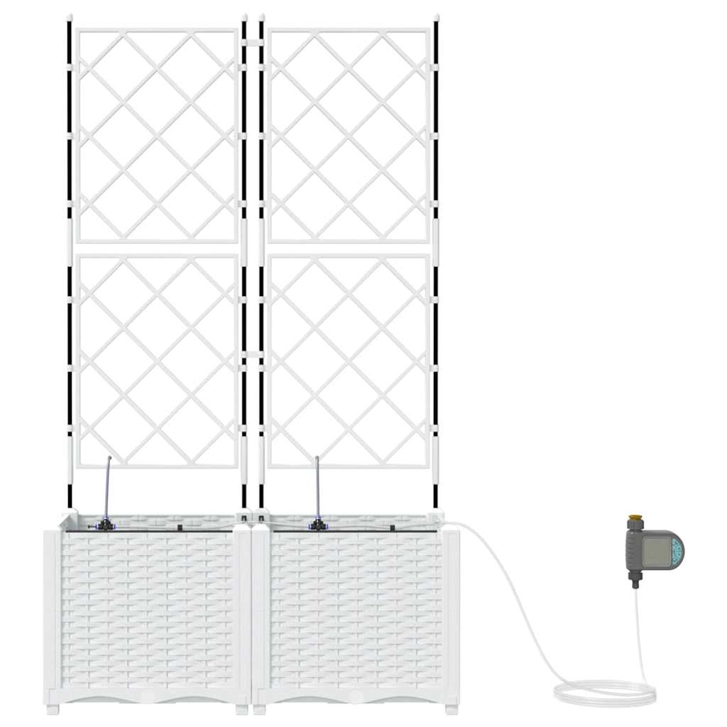 Vrtna saksija 2 pcs Bijeli 80 x 40 x 142 cm Plastika