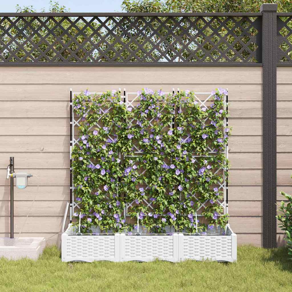 Vrtna saksija 3 pcs Bijeli 120 x 40 x 126 cm Plastika