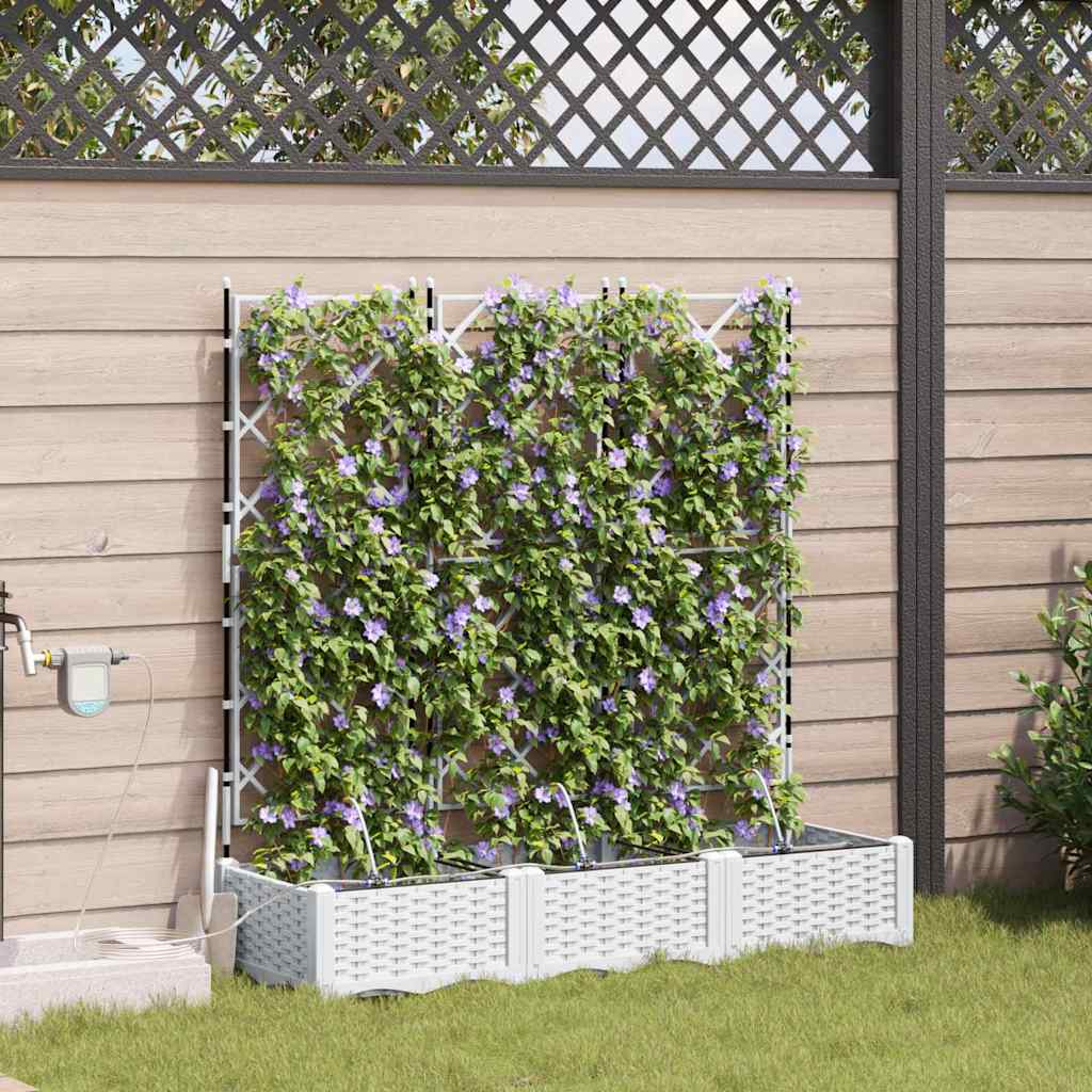 Vrtna saksija 3 pcs Bijeli 120 x 40 x 126 cm Plastika