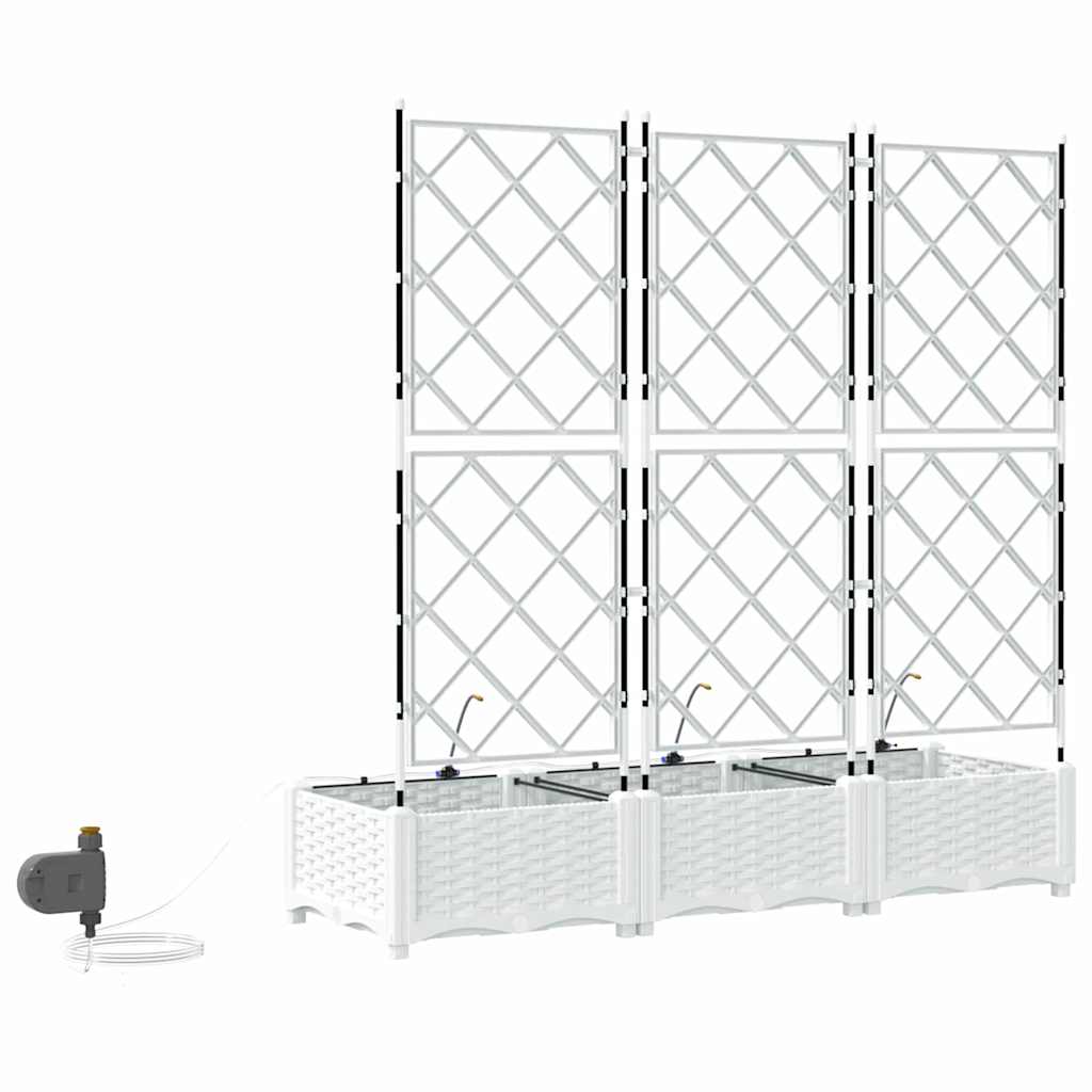 Vrtna saksija 3 pcs Bijeli 120 x 40 x 126 cm Plastika