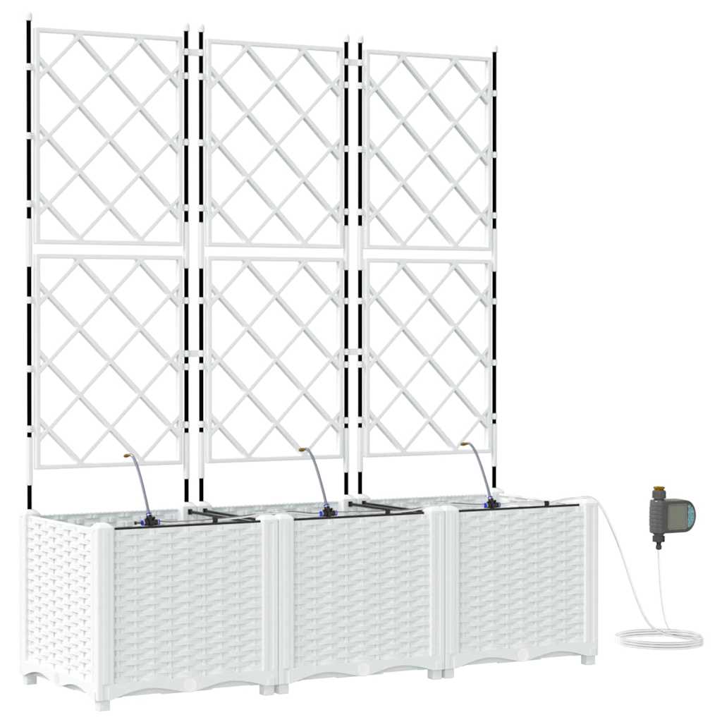 Vrtna saksija 3 pcs Bijeli 120 x 40 x 142 cm Plastika