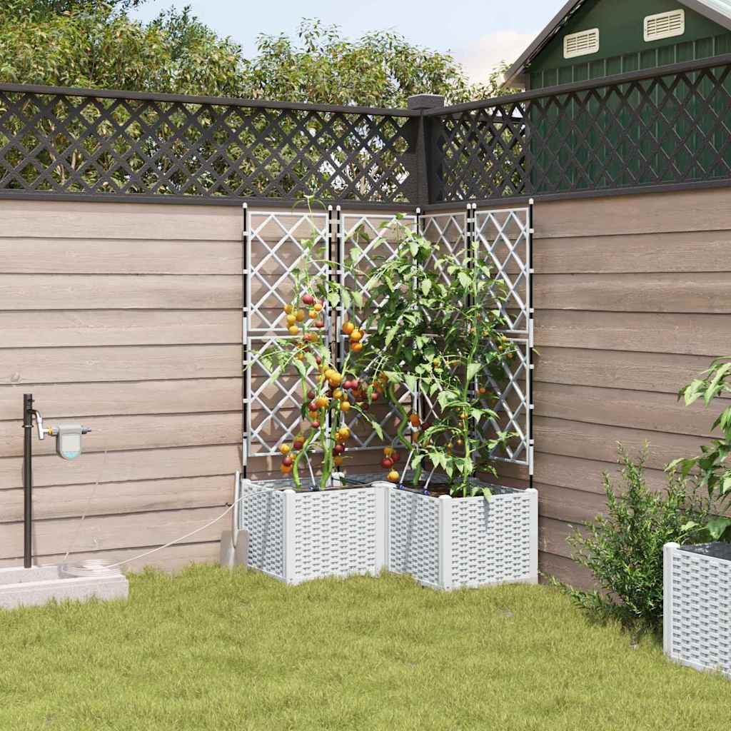 Vrtna saksija 3 pcs Bijeli 80 x 80 x 142 cm Plastika
