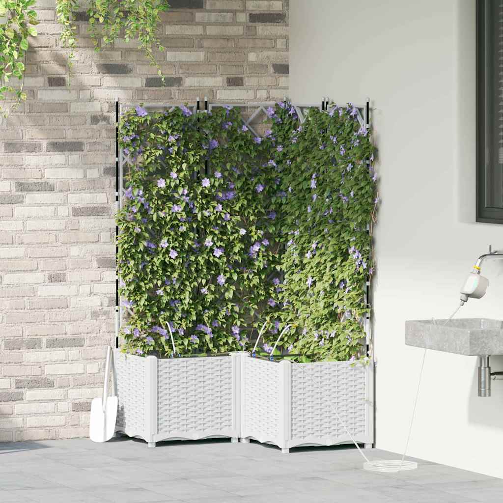 Vrtna saksija 3 pcs Bijeli 80 x 80 x 142 cm Plastika