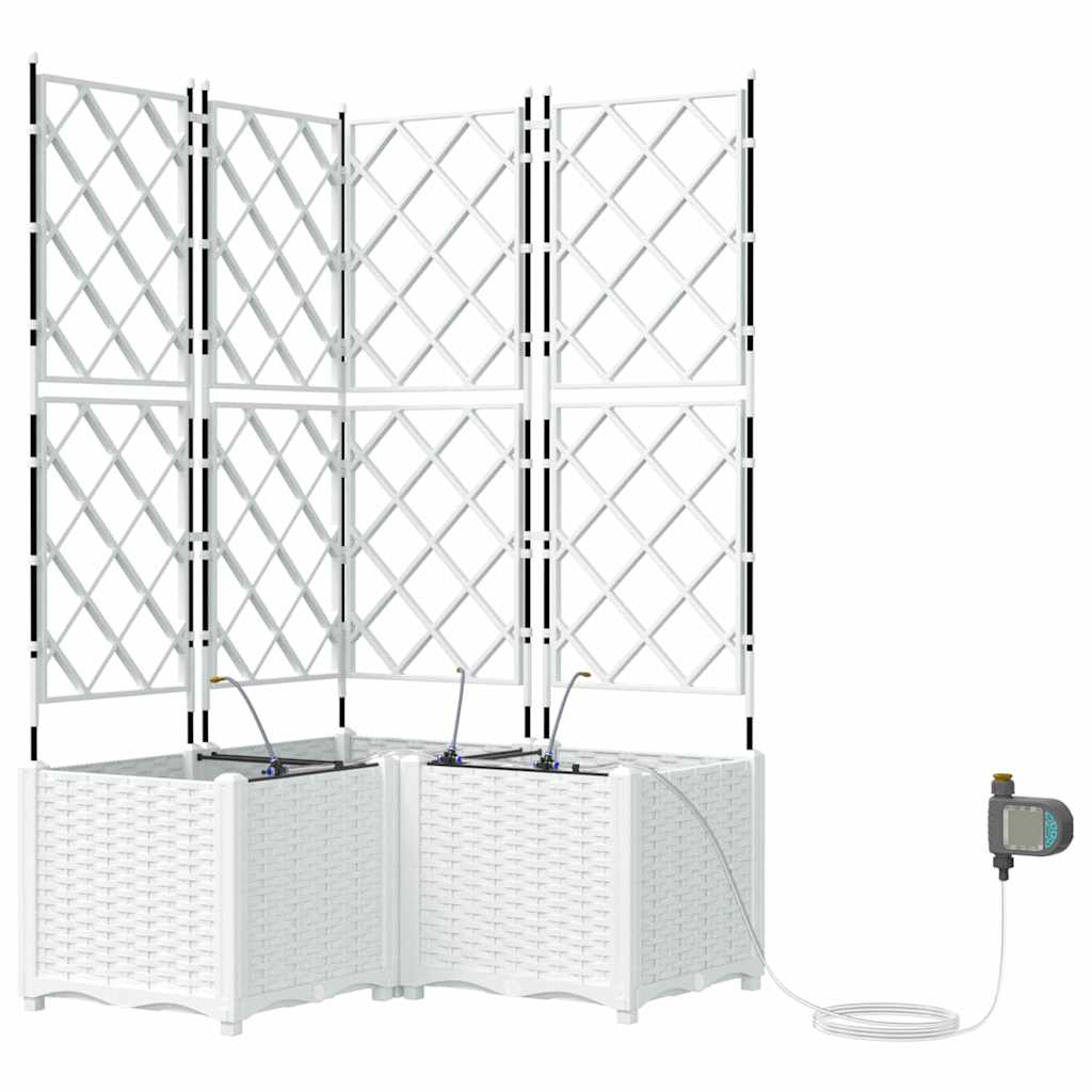 Vrtna saksija 3 pcs Bijeli 80 x 80 x 142 cm Plastika