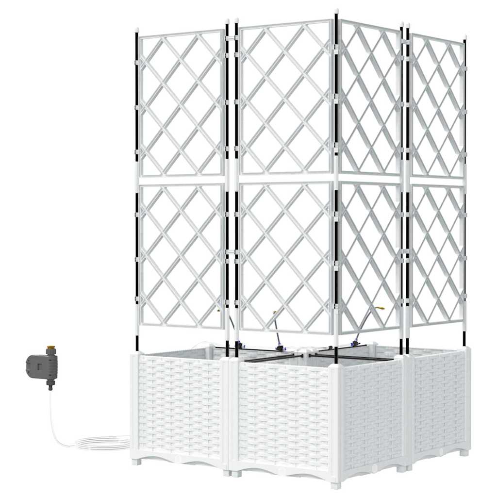 Vrtna saksija 3 pcs Bijeli 80 x 80 x 142 cm Plastika