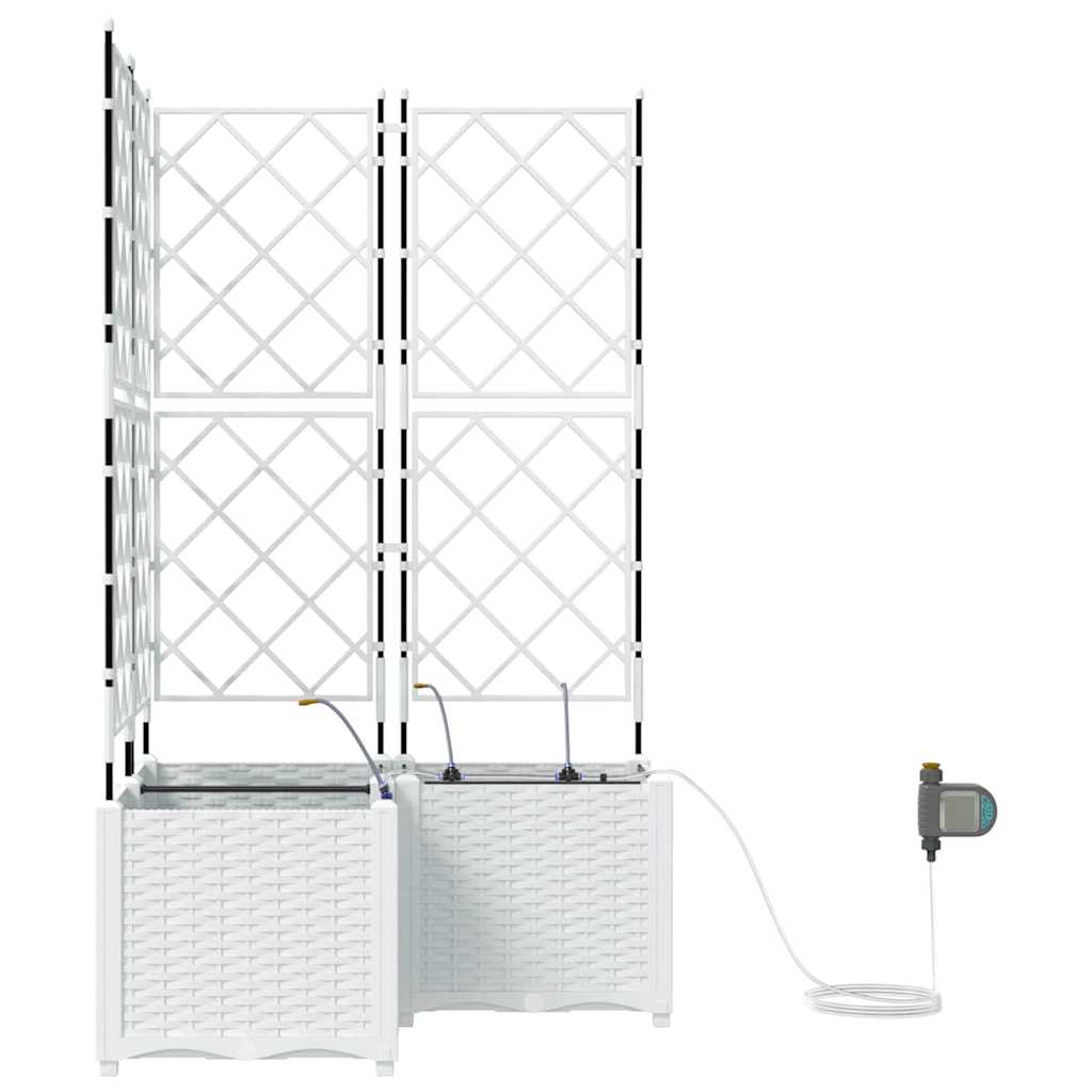 Vrtna saksija 3 pcs Bijeli 80 x 80 x 142 cm Plastika