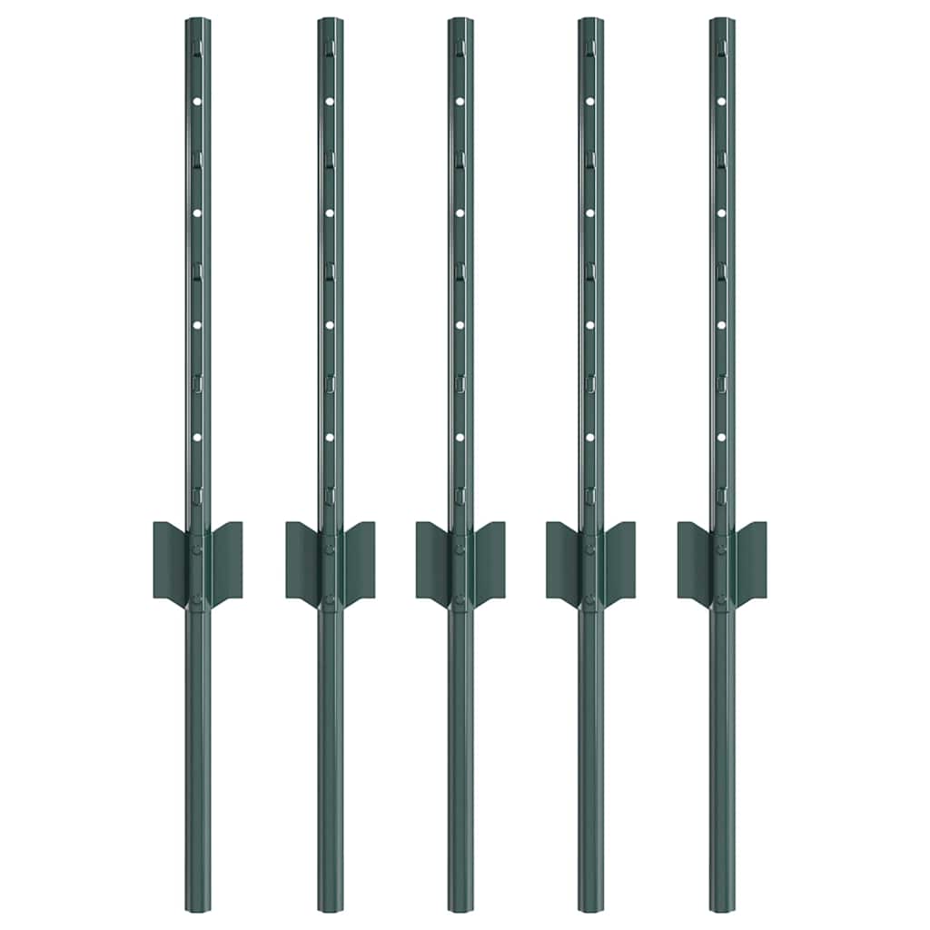 Stup za ogradu 5 pcs Zelena 80 cm Čelik