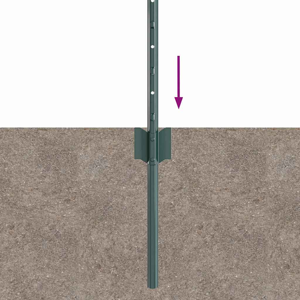 Stup za ogradu 11 pcs Zelena 120 cm Čelik