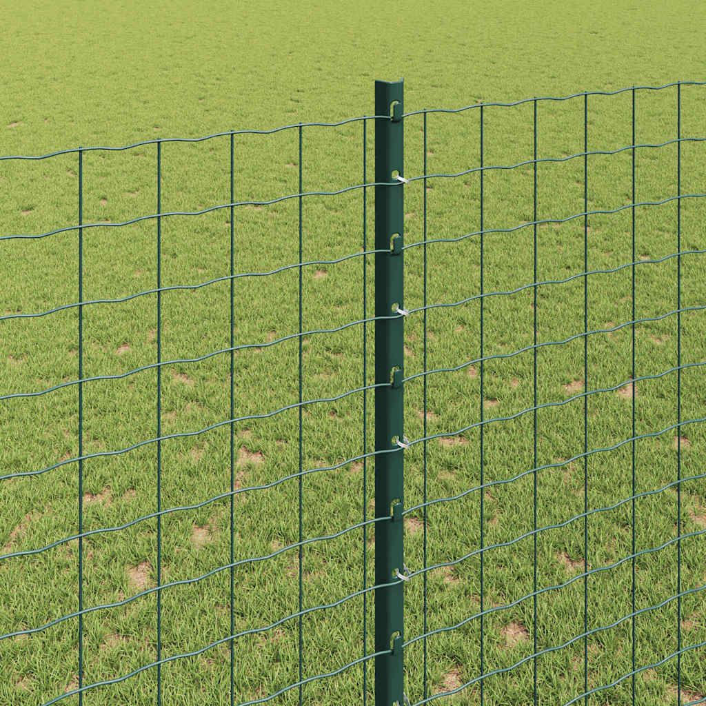 Stup za ogradu 5 pcs Zelena 150 cm Čelik