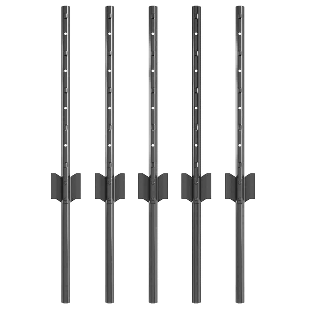 Stup za ogradu 5 pcs Siva 40 cm Čelik