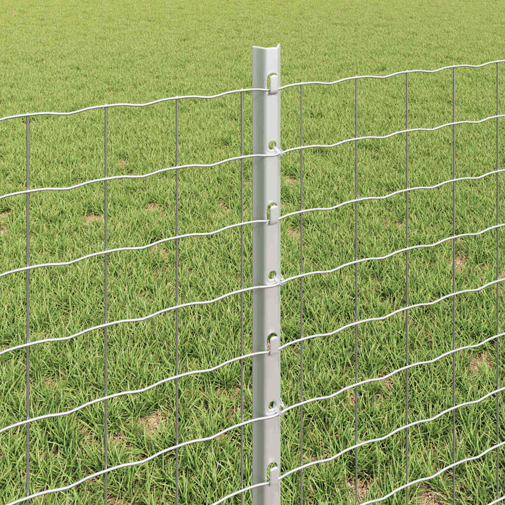 Stup za ogradu 11 pcs Srebrno 60 cm Čelik