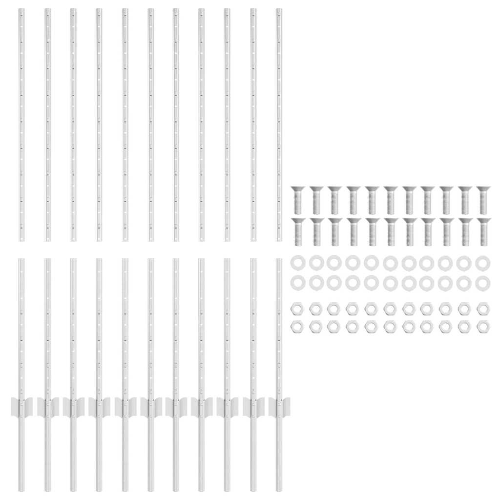 Stup za ogradu 11 pcs Srebrno 120 cm Čelik
