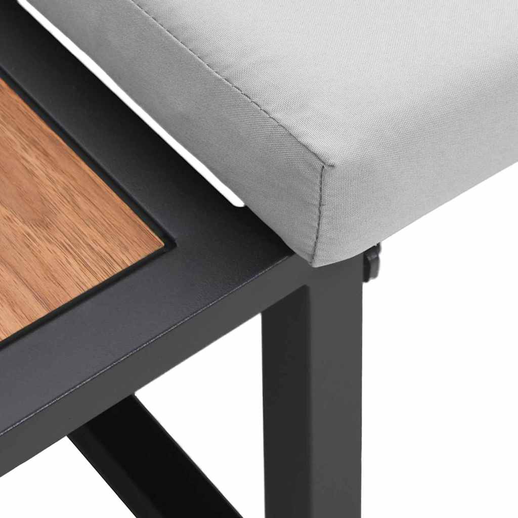 Vrtni kauč s jastukom Svijetlo siva 200,5 x 70 x 85,5 cm Čelik