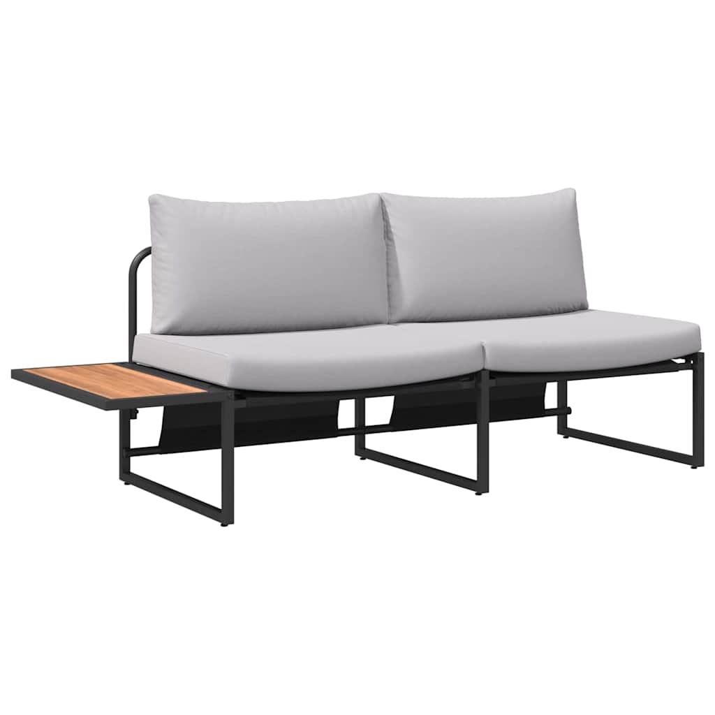 Vrtni kauč s jastukom Svijetlo siva 200,5 x 70 x 85,5 cm Čelik