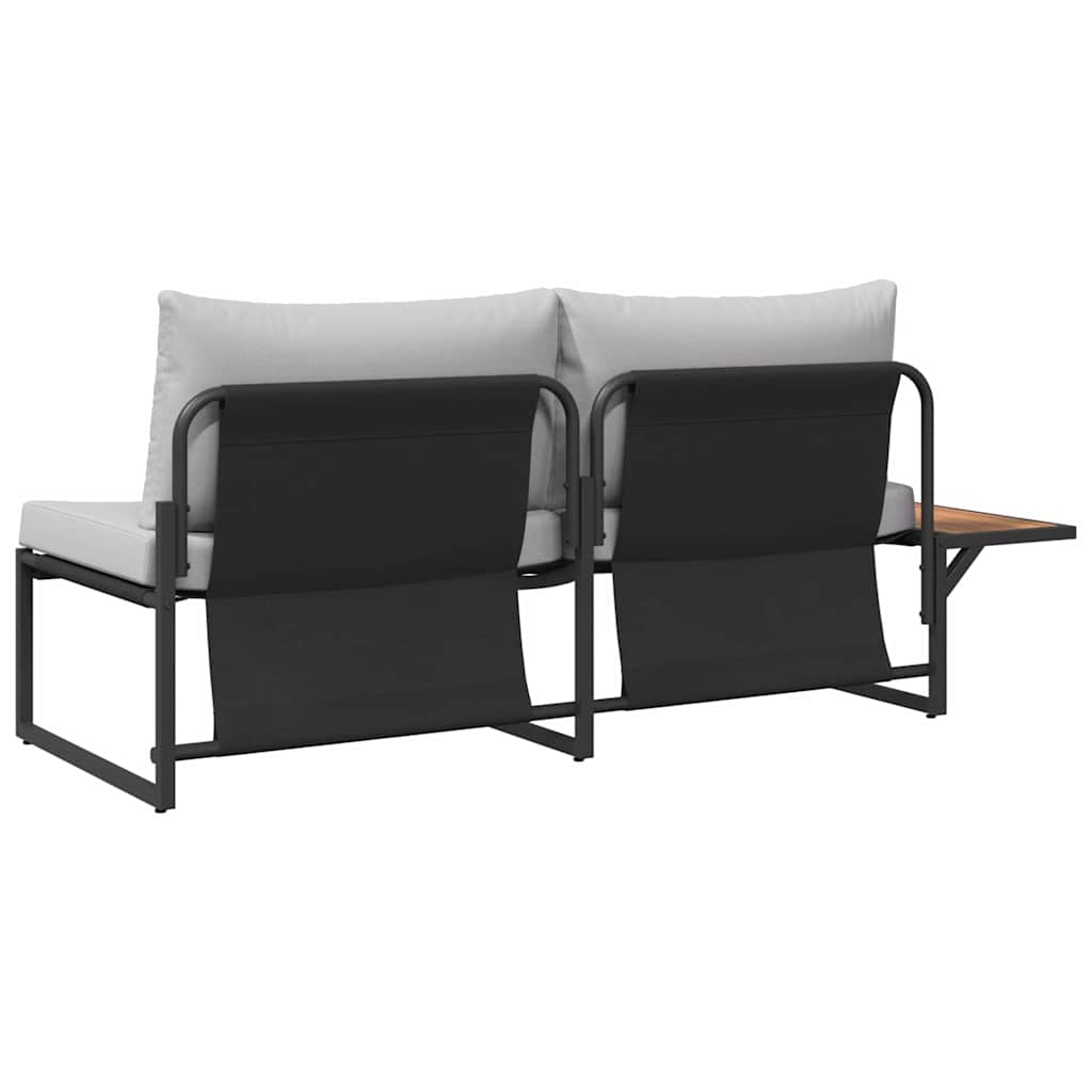 Vrtni kauč s jastukom Svijetlo siva 200,5 x 70 x 85,5 cm Čelik