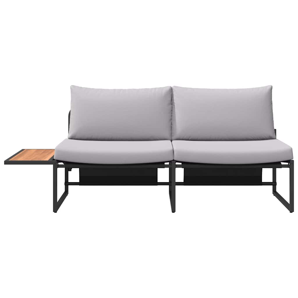 Vrtni kauč s jastukom Svijetlo siva 200,5 x 70 x 85,5 cm Čelik